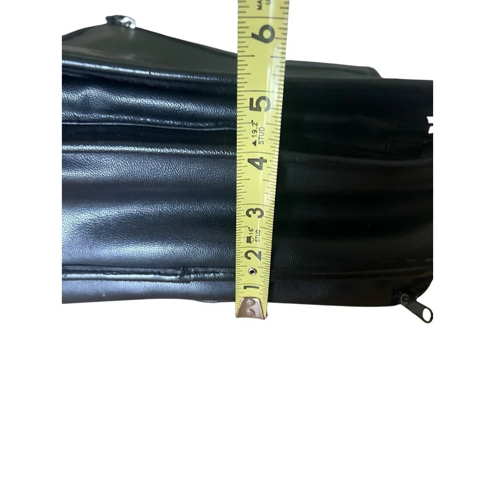 Black Leather Messenger‎ Laptop Briefcase Bag Unisex Designer *READ